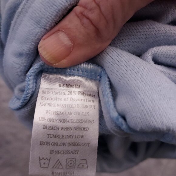 Jordan Body Suit Baby 0-6 Months Nike Air Terry Cloth Snap Button Blue Boy Logo - Picture 5 of 8